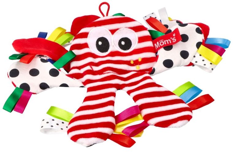 Mom's Care, caracatita fosnitoare cu agatatoare, jucarie senzoriala contrastanta