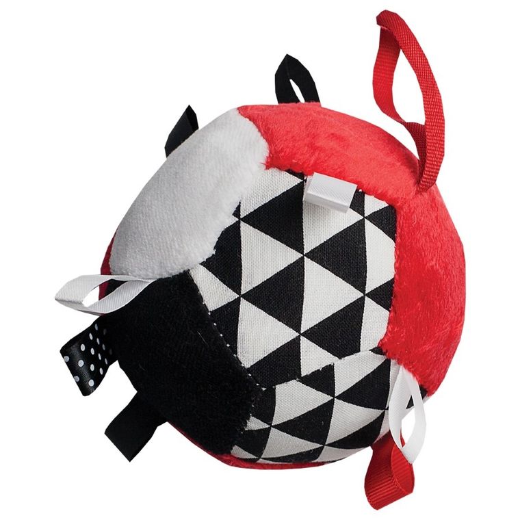 Mom's Care, mingiuta cu agatatoare, jucarie senzoriala contrastanta, rosu