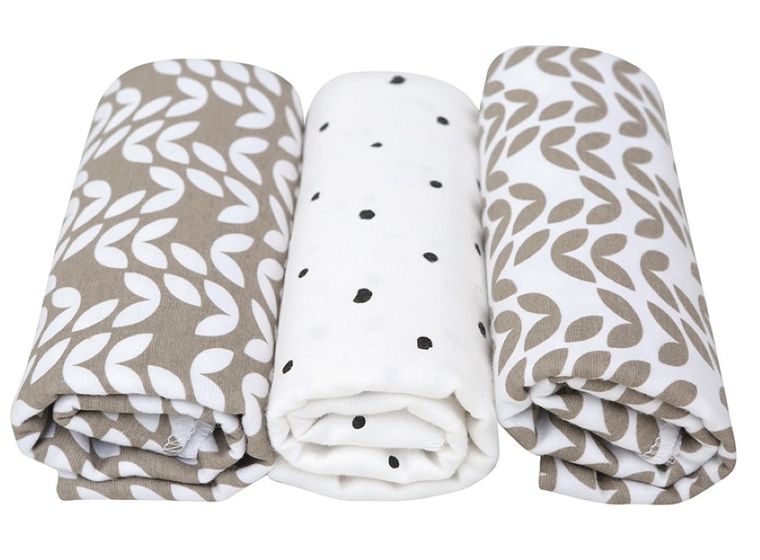 Motherhood, Scutec din flanela 70-80 cm, 3 buc., Beige Classics