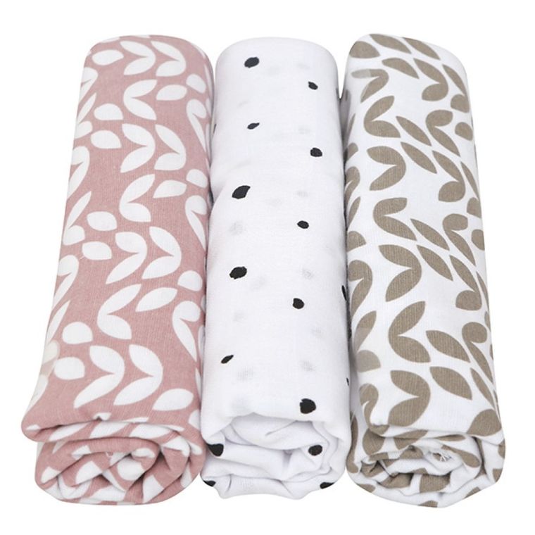 Motherhood, Scutece din muselina 70-80 cm, 3 buc., Pink Classics