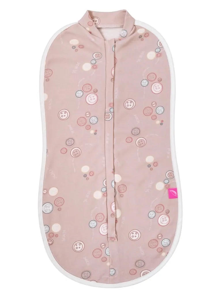 Motherhood, Zip&Swaddle, patura de infasat pentru bebelusi, nasturi roz, 2.5-5 kg