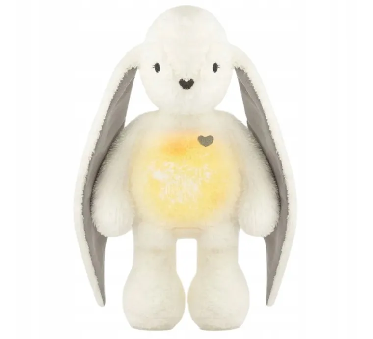 MyHummy (Szumisie), Iepuras, mascota bazaitoare cu mecanism 5in1: zgomot, senzor de somn, melodii, batai de inima, lampa, ecru