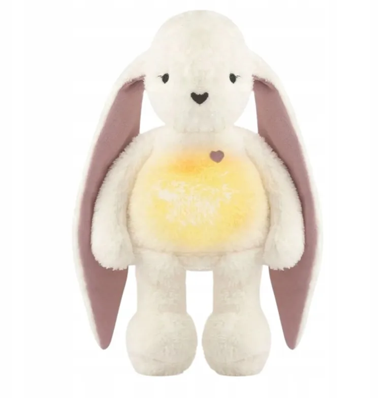 MyHummy (Szumisie), Iepuras, mascota bazaitoare cu mecanism 5in1: zgomot, senzor de somn, melodii, batai de inima, lampa, ecru