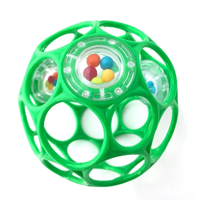Oball, Minge zornaitor, teether, verde, 10 cm, 0m+