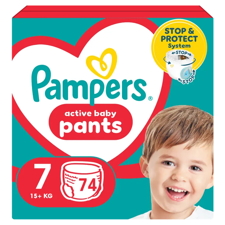 Pampers Pants, scutece-chilotel marimea 7, 17 kg+, 74 buc.