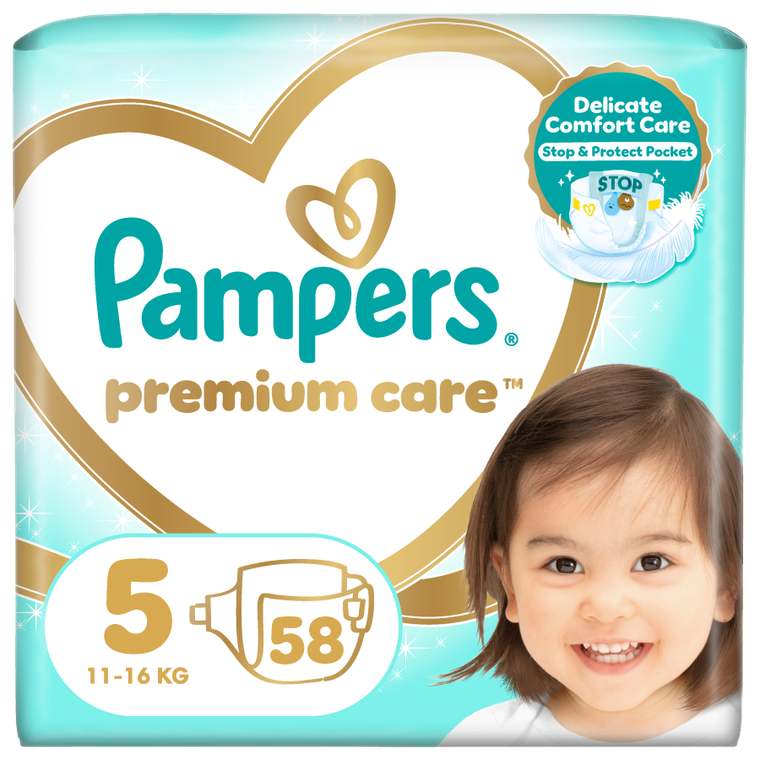 Pampers Premium Care, scutece marimea 5, 11-16 kg, 58 buc.