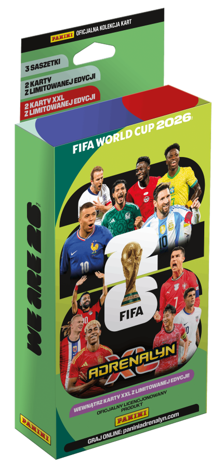 Panini, FIFA World Cup, Adrenalyn XL 2026, blister XXL, booster cu carti de colectie, 3 buc.
