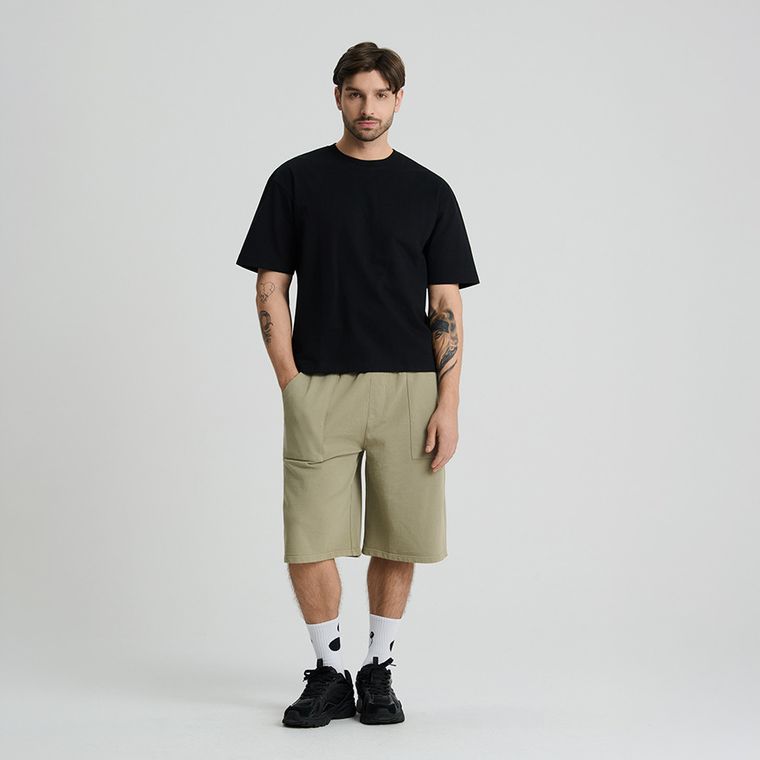 Pantaloni scurti cu buzunare din bumbac pieptanat NOWEAR