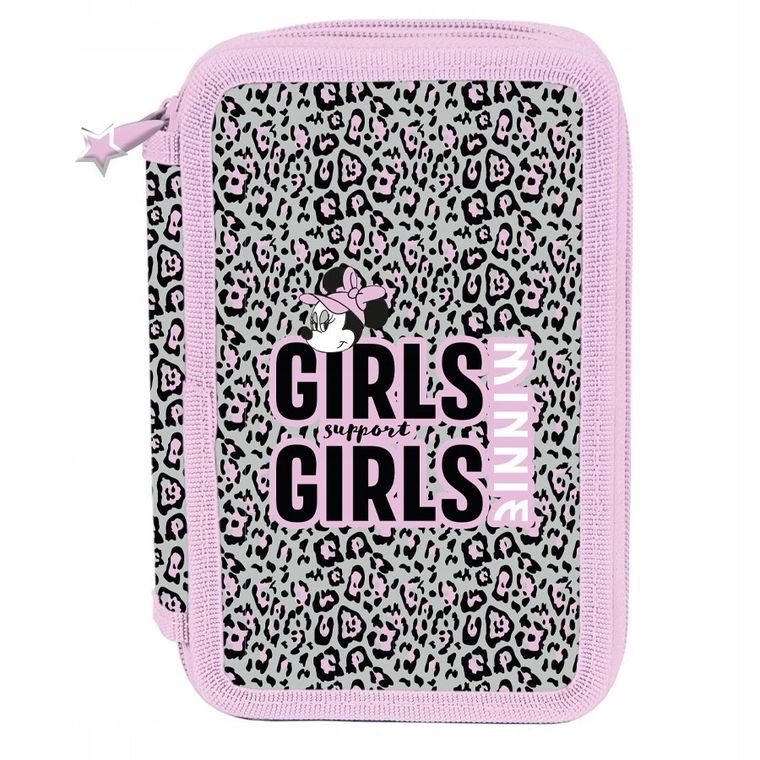 Paso, Minnie Mouse, penar cu rechizite scolare, gri-roz