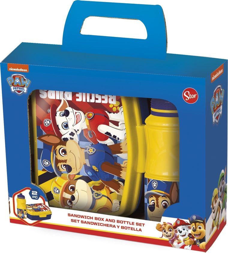 Paw Patrol, Rescue Pups, set: cutie pentru pranz + sticla de apa, 380 ml
