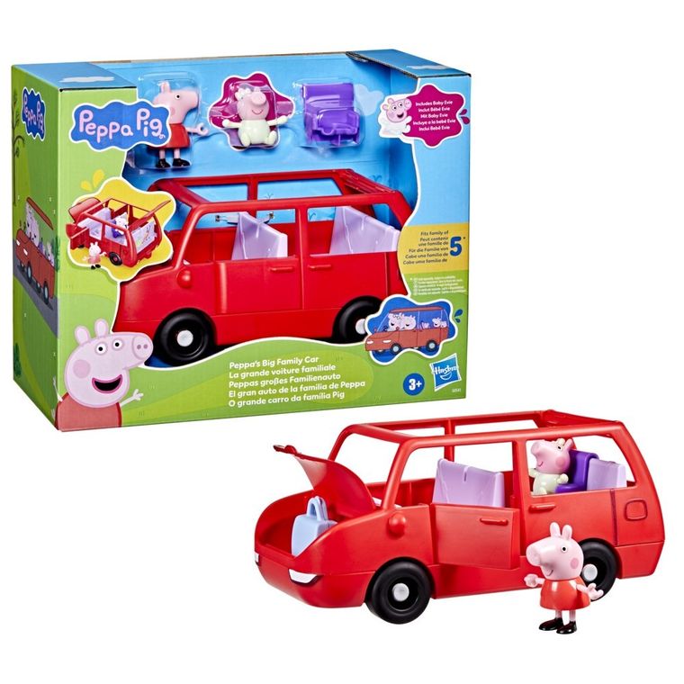 Peppa Pig, Peppa's Big Family Car, set de joaca cu figurine