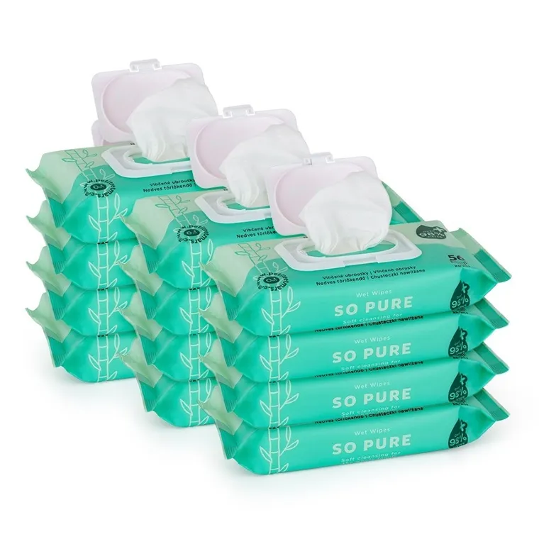 Petite&Mars, So Pure, servetele umede din bambus, biodegradabile, 12-56 buc.