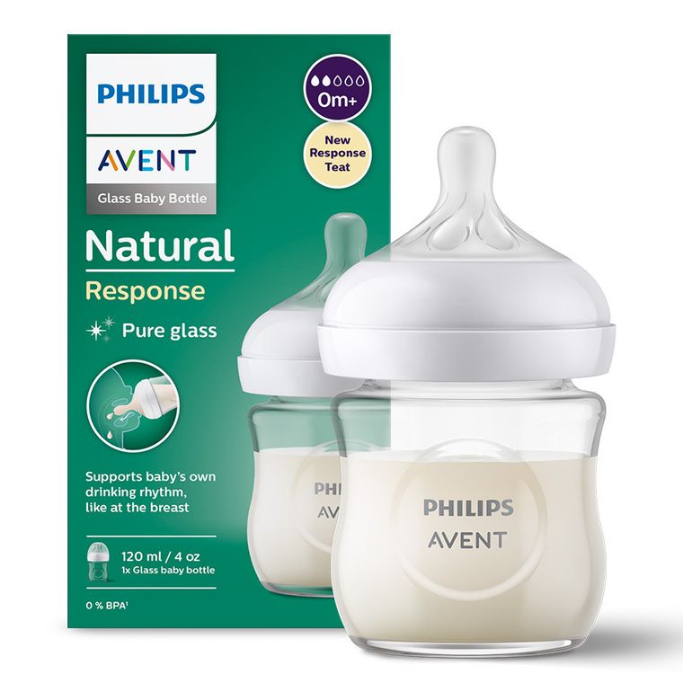 Philips Avent, Natural, Response, biberon de sticla, 120 ml, SCY930/01
