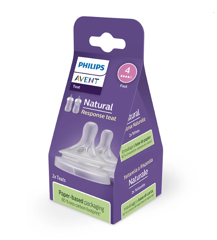 Philips Avent, Natural, Response, tetina pentru biberon, 3 luni+, SCY964/02