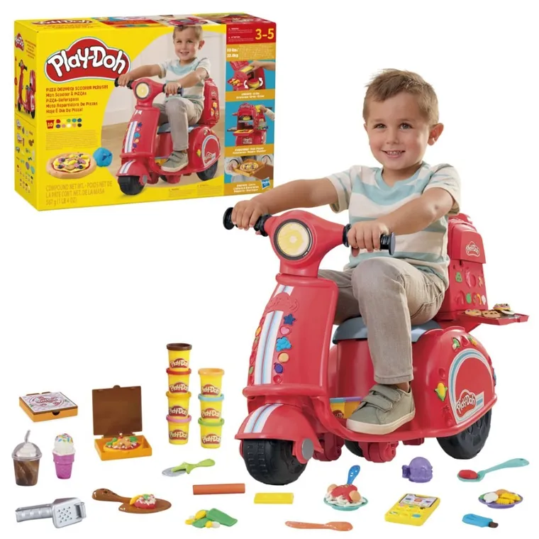 Play-Doh, Pizza delivery scooter, set creativ cu plastilina