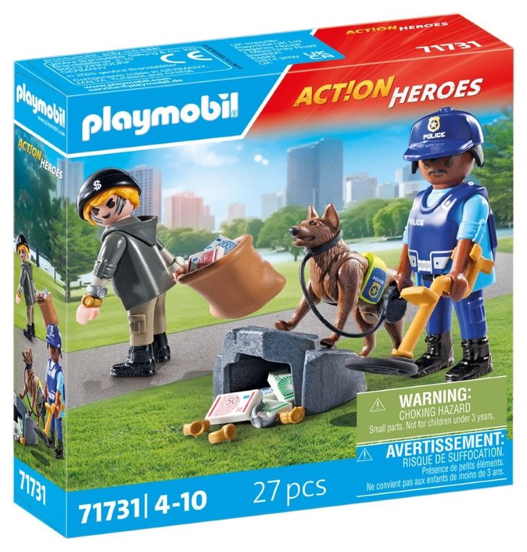 Playmobil, Action Heroes, In cautarea de urme cu cainele politist, 71731