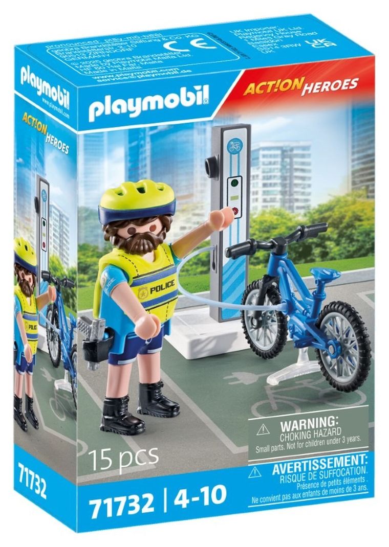 Playmobil, Action Heroes, Patrula de politie pe bicicleta, 71732