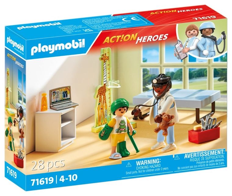Playmobil, Action Heroes, Pediatru cu ursulet de plus, 71619