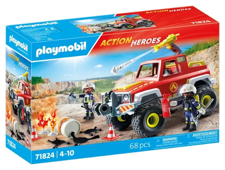 Playmobil, Action Heroes, Vehicul de pompieri, 71824