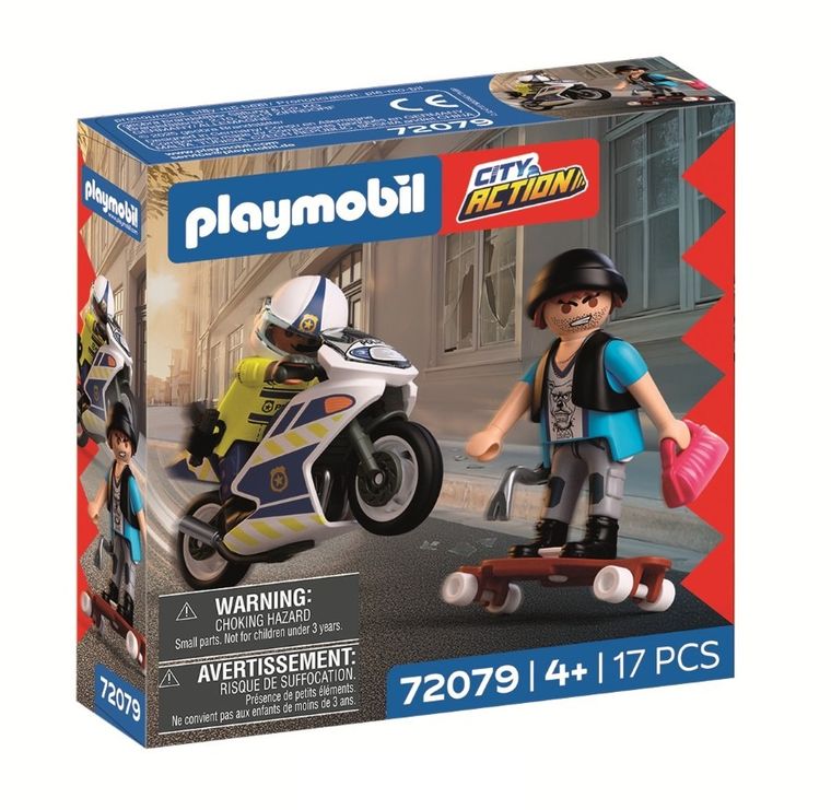 Playmobil, City Action, Urmarire cu motocicleta, 72079