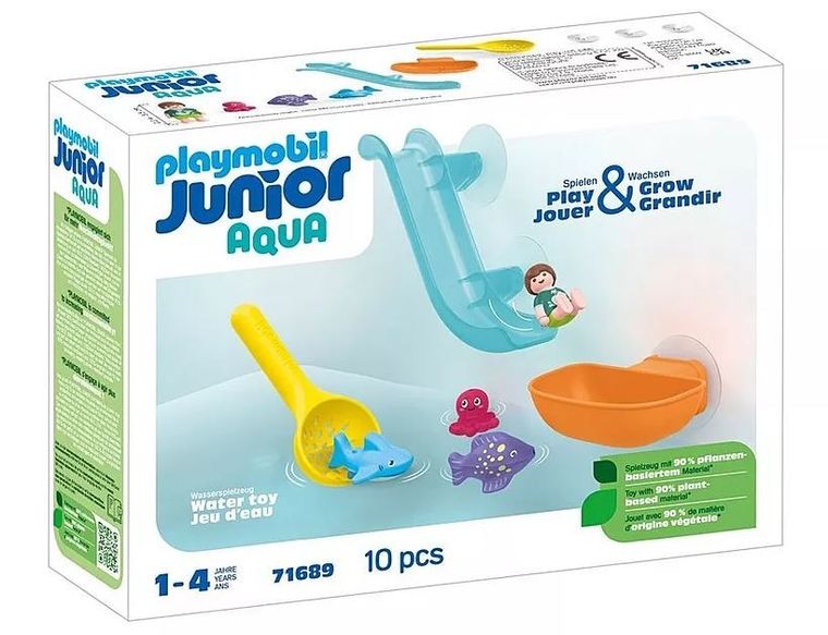 Playmobil, Junior Aqua, Tobogan de apa cu animalute marine, 71689