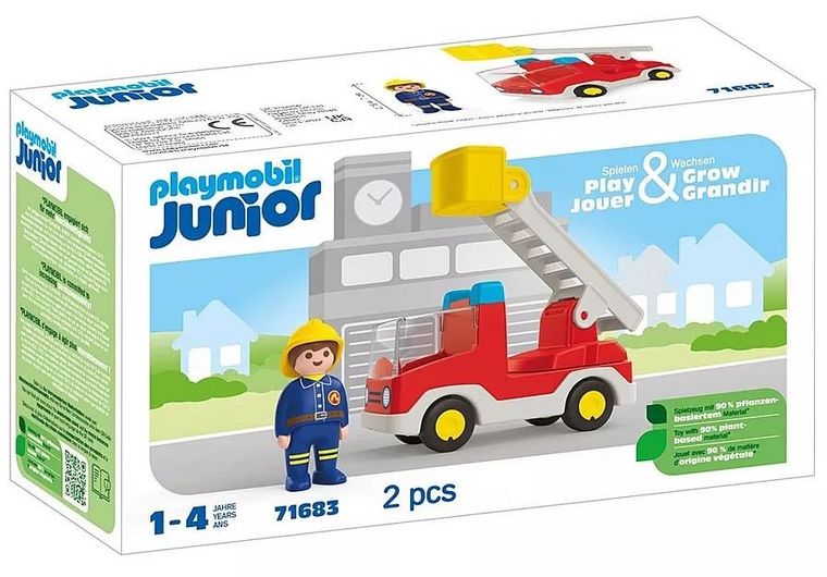 Playmobil, Junior, Camion de pompieri cu scara, 71683