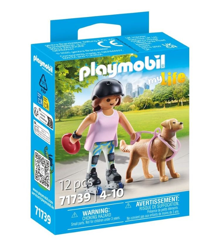 Playmobil, My Life, Skaterita cu catelus Golden Retriever, 71739