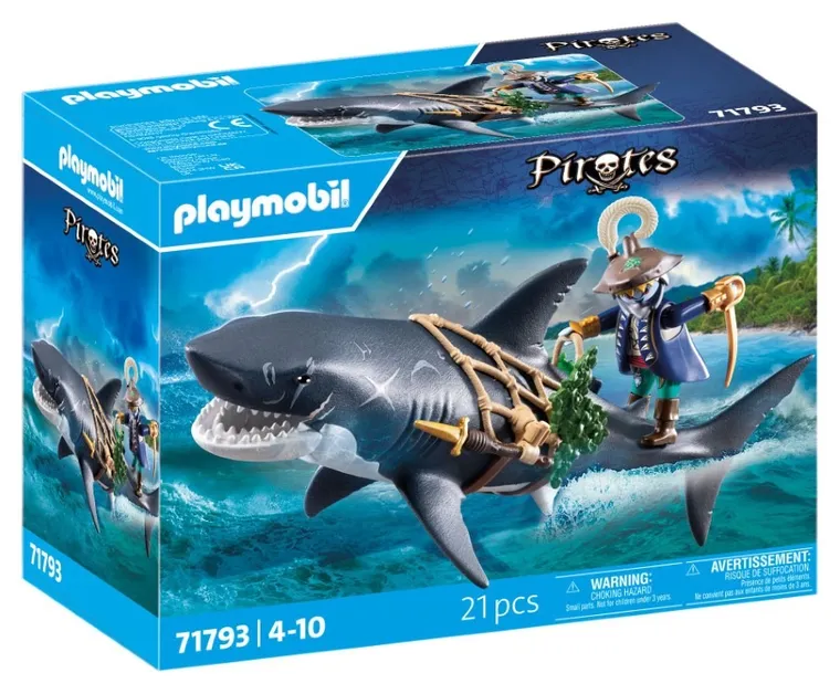 Playmobil, Pirates, Rechin urias cu pirat, 71793