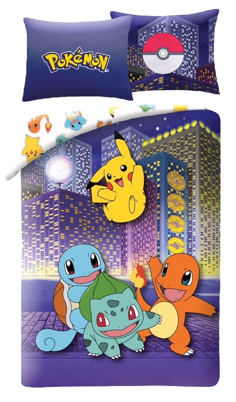 Pokemon, set lenjerie de pat single, 140-200 cm
