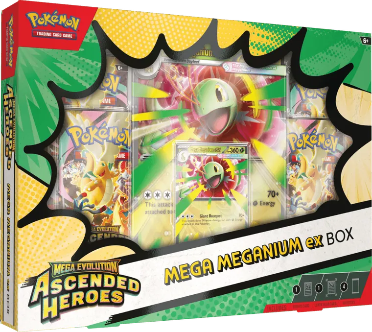 Pokemon TCG: Mega Evolution, Ascended Heroes, Mega Meganium ex Box, joc de carti