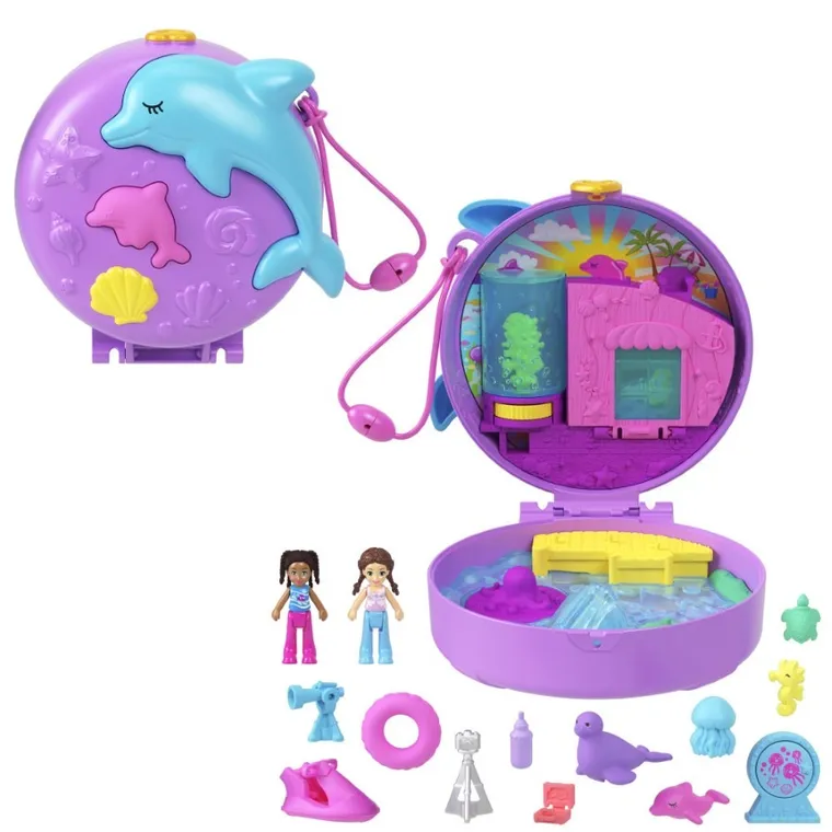 Polly Pocket, Dolphin Rescue & Play, set de joaca cu figurine si accesorii