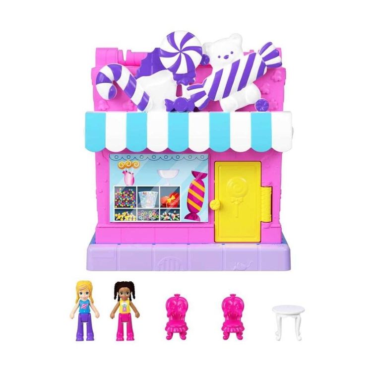 Polly Pocket, Pollyville, Sweet Store, set de joaca cu 2 papusi si accesorii
