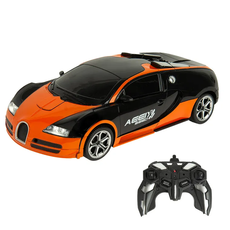 Race Xtreme, Masina care se transforma in robot 2 in 1, vehicul cu telecomanda, lumini si sunete, 1:18