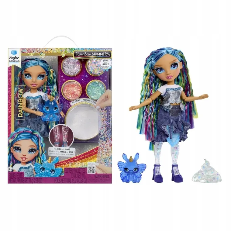 Rainbow High, Shimmers with Slime, Skyler, papusa fashion cu plastilina