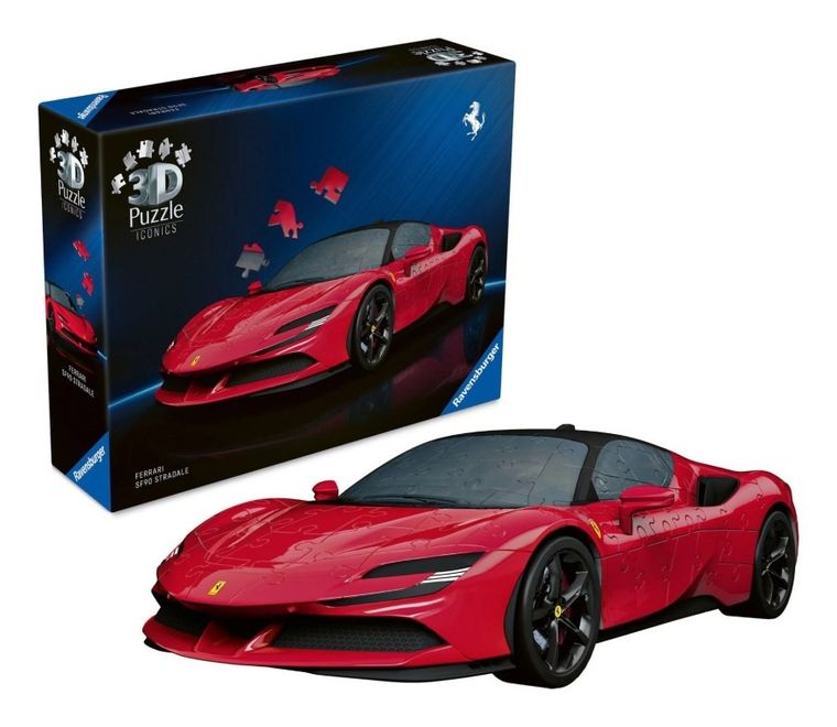 Ravensburger, Iconics, Ferrari SF90 Stradale, 1:18, puzzle 3D, 108 piese