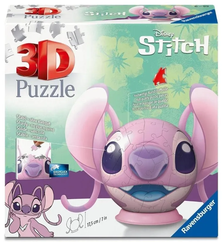 Ravensburger, Lilo si Stitch, puzzle 3D, 77 piese