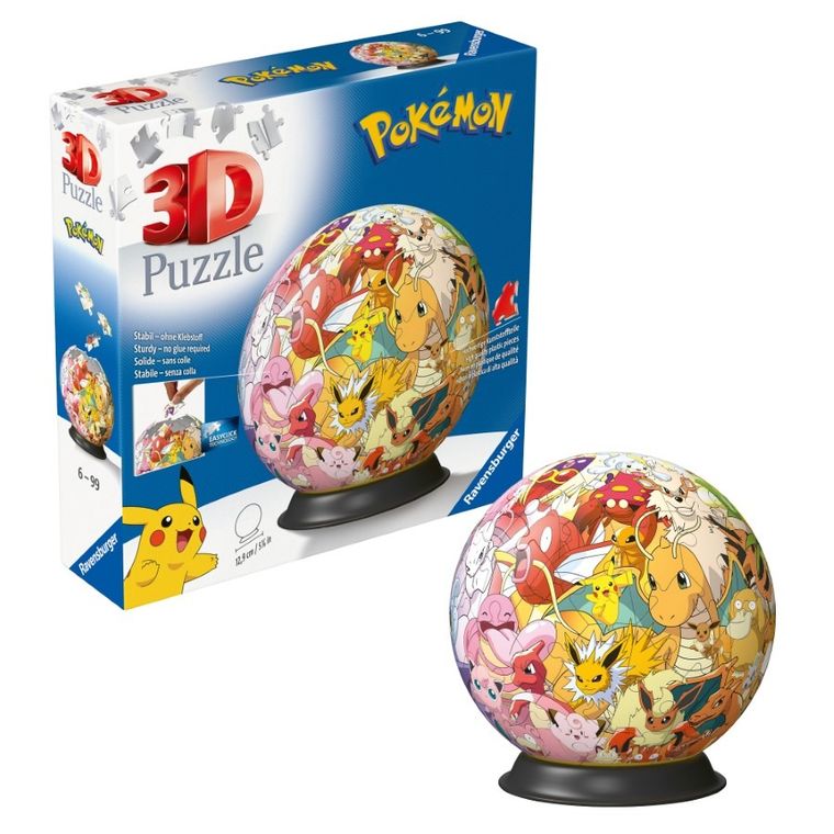 Ravensburger, Pokemon, Ball, puzzle 3D, 73 piese