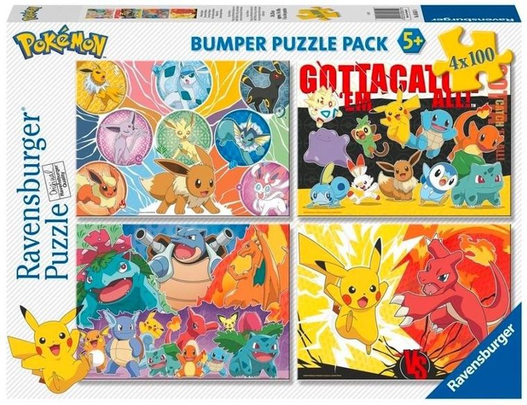 Ravensburger, Pokemon, puzzle, 4-100 piese