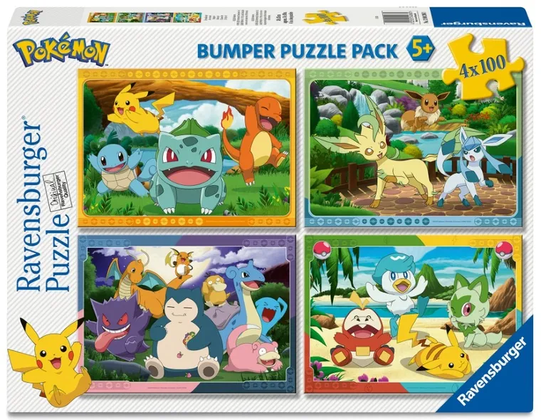 Ravensburger, Pokemon, puzzle, 4-100 piese