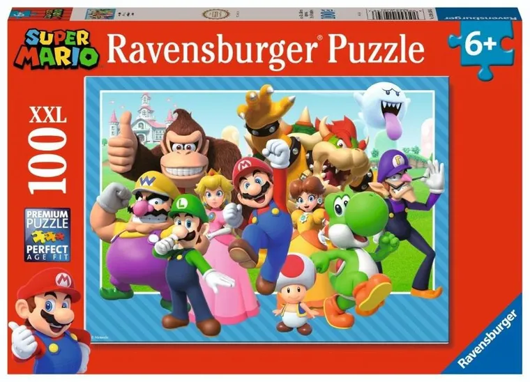 Ravensburger, Super Mario Let's Go!, puzzle XXL, 100 piese