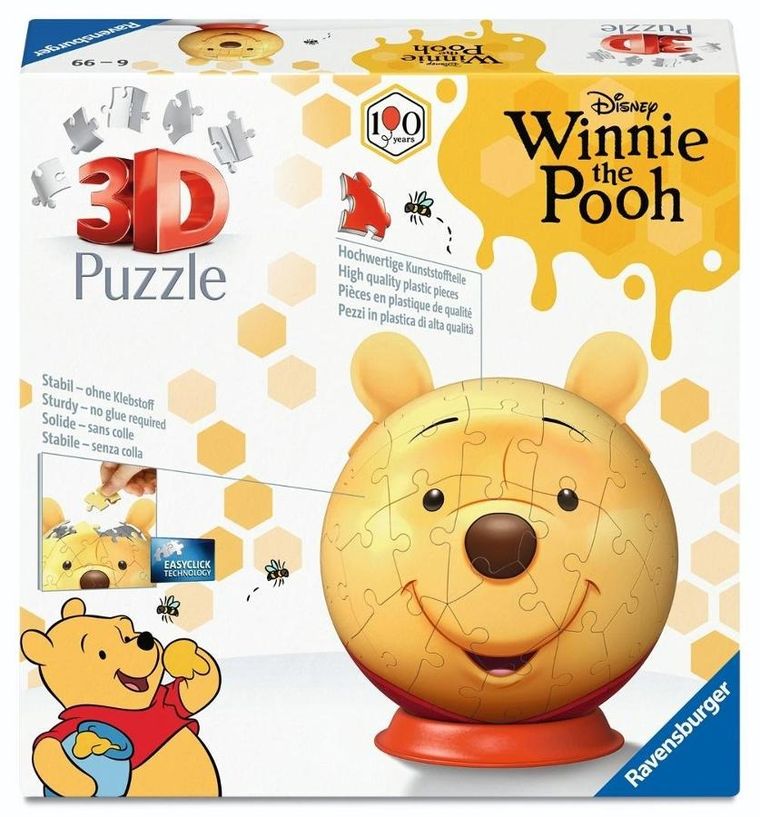 Ravensburger, Winnie the Pooh, Bila, puzzle 3D, 72 piese