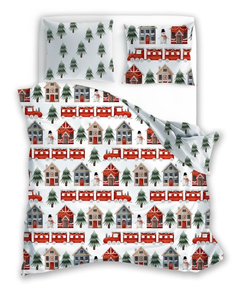 Scandic, Expresul Iernii, set lenjerie de pat, 3 piese, 160-200 cm