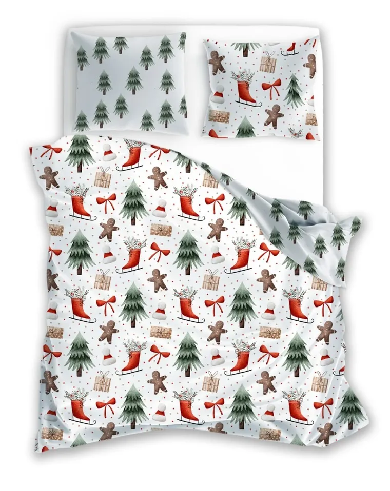 Scandic, Timpul de Iarna, set lenjerie de pat, 3 piese, 160-200 cm