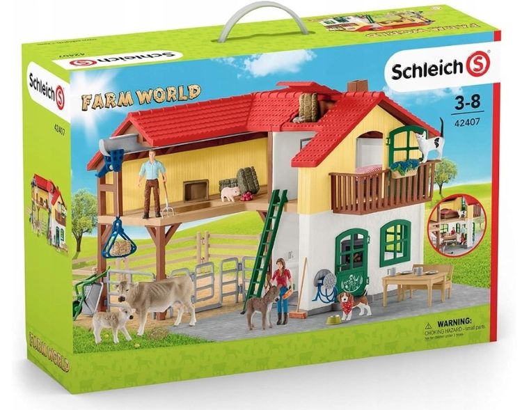 Schleich, Farm World, Ferma cu grajd si animale, set, 42407