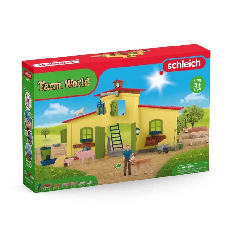 Schleich, Farm World, Ferma mare cu animale si accesorii, set, 42605