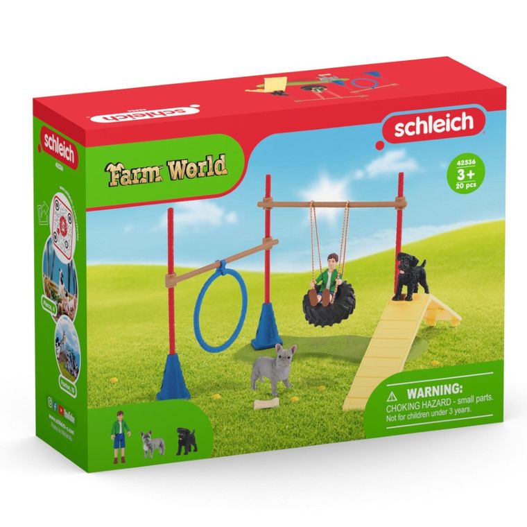 Schleich, Farm World, teren amenajat pentru catei, set, 42536
