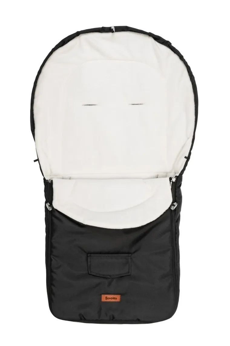 Sensillo, Sac de dormit din fleece pentru carucior, Negru, 95-40 cm