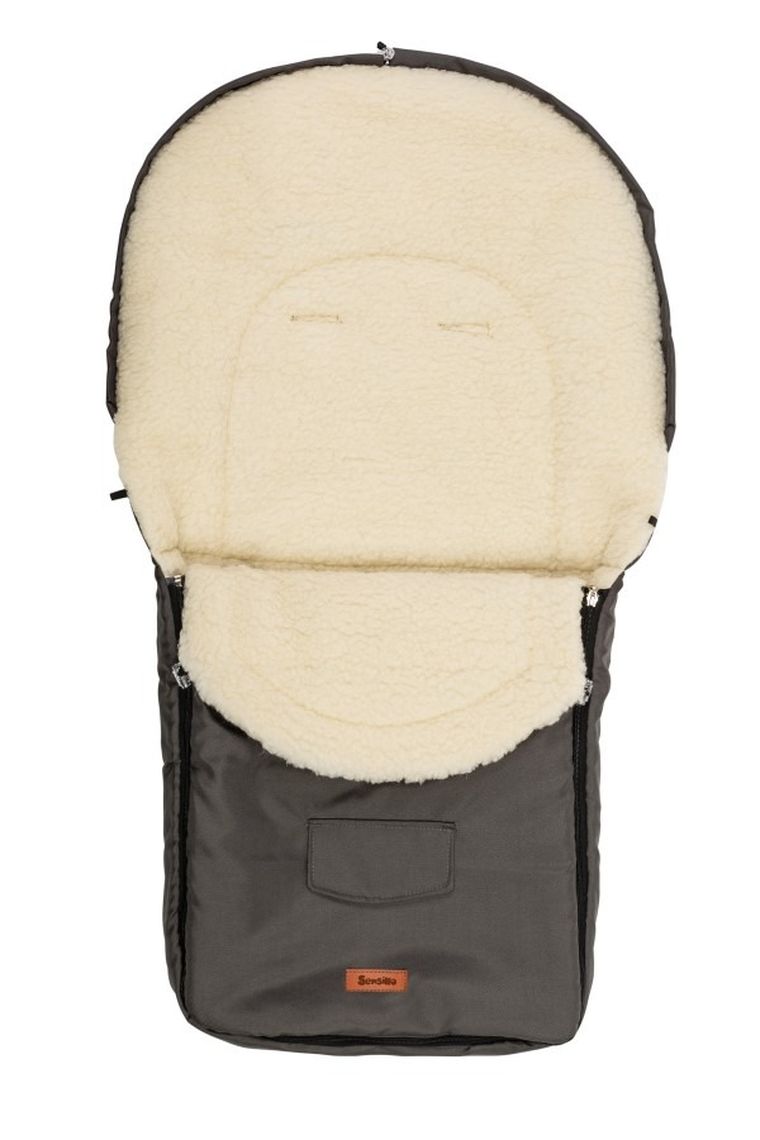 Sensillo, Sac de dormit din lana pentru carucior, Granit 95-40 cm