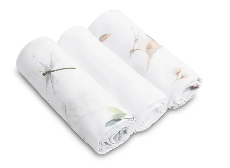 Sensillo, scutec din muselina, alb, 70-80 cm, 3 buc.