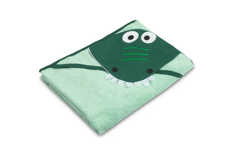 Sensillo, Water Friends, husa de baie moale cu aplicatie 3D, Crocodil, verde, 100-100 cm